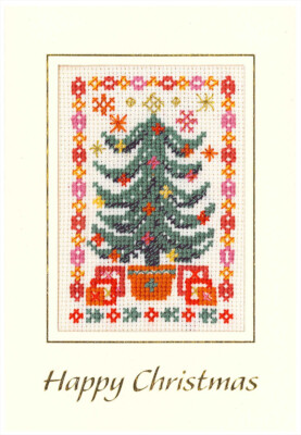 Frohe Weihnachten Kartenset - komplettes Kreuzstich Weihnachtskartenset auf 16 Aida