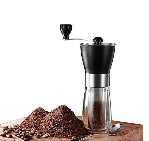 Manual Coffee Grinder Hand Portable Bean Mill Stainless Steel Handle Adjustab...