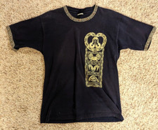 Pachamama Vintage mens L Inca navy blue graphic t shirt