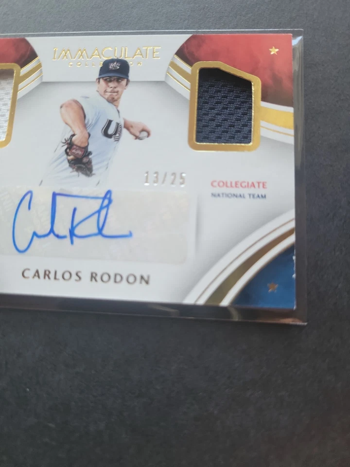 Carlos Rodon 2016 Panini Immaculate USA Duel Patch Auto #13/25 RPA Rookie Yankee - Image 4 of 4
