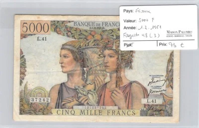 BILLET FRANCE - 5 000 FRANCS 1.2.1951 - Photo 1/2