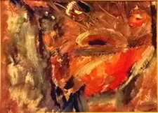 abstract/neo expressionist/outsider tempera painting by Phil Demise Smith