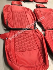 KATZKIN RED TEK HEXAGON LEATHER SEAT COVERS for JEEP WRANGLER JL Sahara Sport