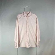 Prada Button Up Dress Oxford Shirt Men size 41/16  PInk Long Sleeve Italy Made