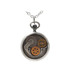 COMPASS GEAR collier steampunk engrenage pendentif steam punk style montre de poche
