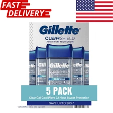 Gillette Cool Wave Clear Gel Men's Antiperspirant and Deodorant 3.8 oz 5 pk
