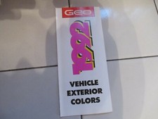 1992 Geo Chevrolet Dealership Color Chip Folder Prizm Storm Metro Tracker