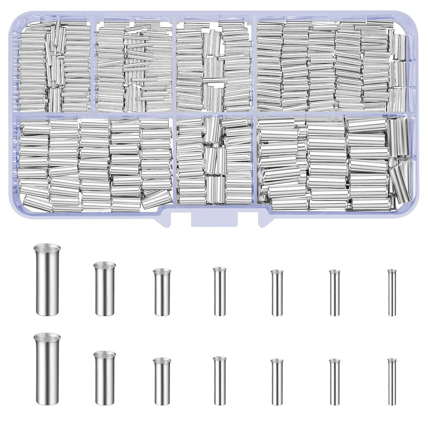 650 Pcs 7 Sizes Wire Ferrules Kit, Tinned Copper Crimp Connectors, 22-18 AWG 16-