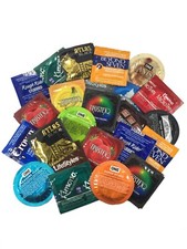 Ultimate Sampler Assorted Lubricated Latex Condoms, Bulk Brass Pocket Case