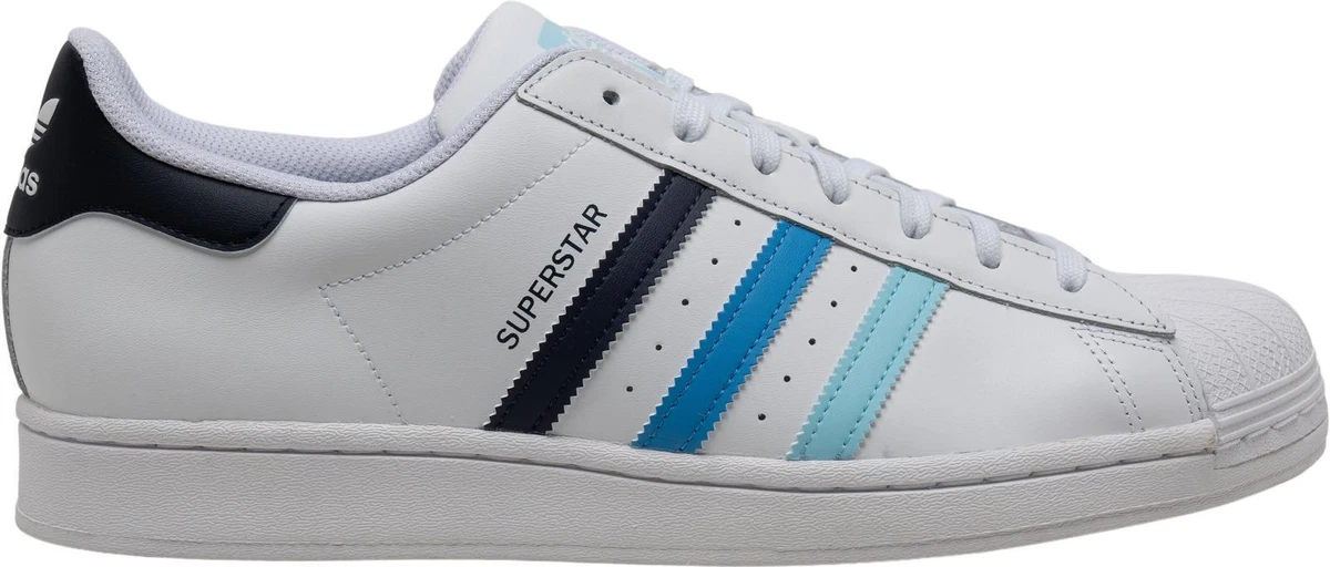 Adidas Superstar White Ombre Blue Stripe Men\'s Size 8.5 #HP5499 NEW / No Tag Adidas Adidas Superstar White Ombre Blue Stripe Men main image 2