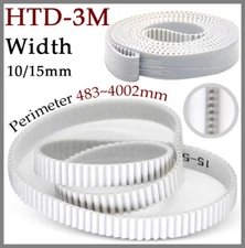 HTD3M Synchronous Timing Belt Closed Loop For Pulley PU Steel Wire 10/15mm Width