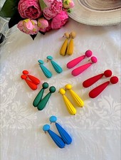 Womens Elegant Long Colorful Earrings-TURQUOISE