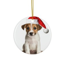 Parson Russell Terrier Puppy - Ceramic Christmas Ornament - Printed in USA