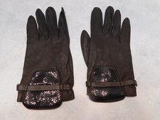 SAKS FIFTH AVENUE LADIES BROWN LEATHER EVERYDAY GLOVES UNLINED SIZE 6.5