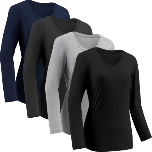 Moisture Wicking Shirts for Women Quick Dry Athletic Running Long Sleeve T Shirt