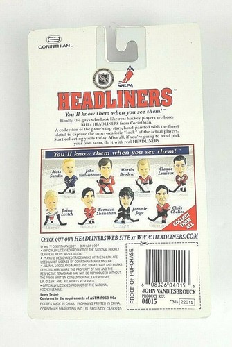 1997 NHL Corinthian Headliners John Vanbiesbrouck Florida Panthers Action Figure - Picture 2 of 2