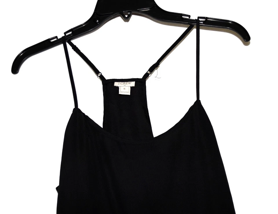 Camiseta sin mangas J.Crew negra transparente con correas ajustables espalda deportiva para mujer talla 6 Foto 2 de 4