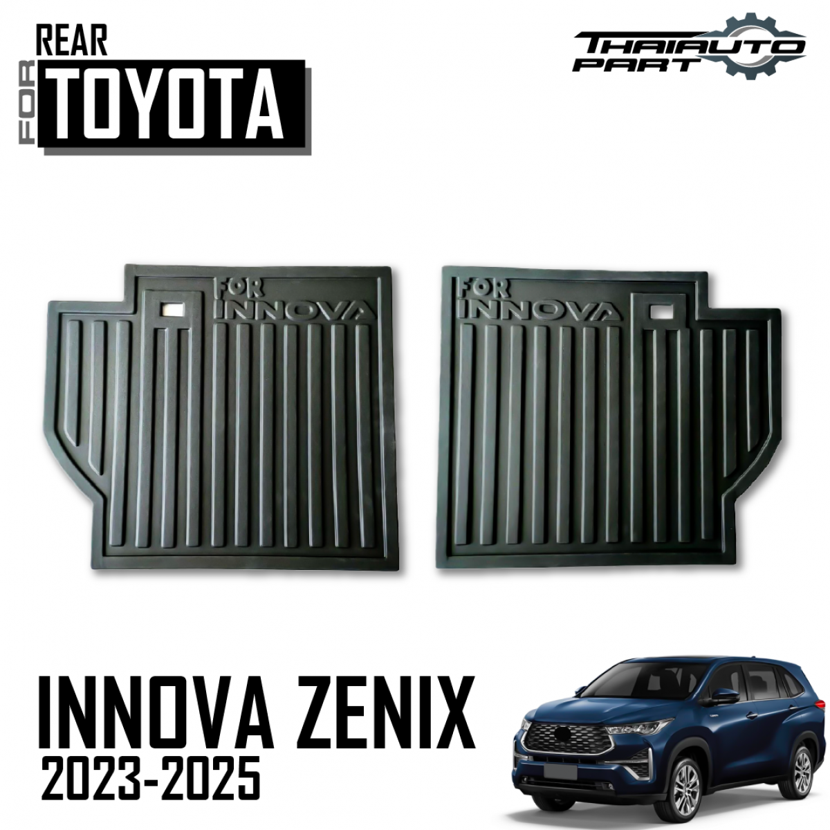 For Toyota Innova Zenix AG10 2023-2025 Rear Backseat Mat Car Matte