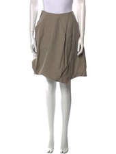 MARNI TAUBE BEIGE PLEATED ACCENTS KNEE-LENGTH BUBBLE KIRT SIZE M US8 IT44 BROWN