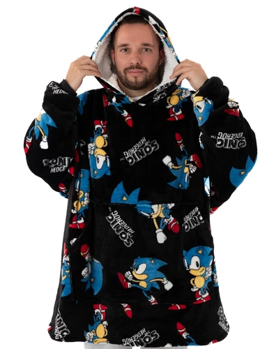Sonic the Hedgehog Black Blanket Hoodie