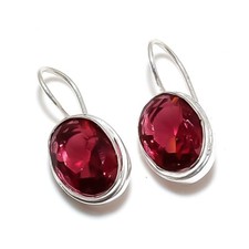 Pink Rubellite  Gemstone Handmade 925 Starling Silver Jewelry Stud Earring