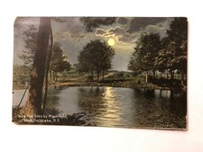 Antique 1914 "WOO HOO GLEN BY MOONLIGHT,N.Y. " Postcard Made in USA