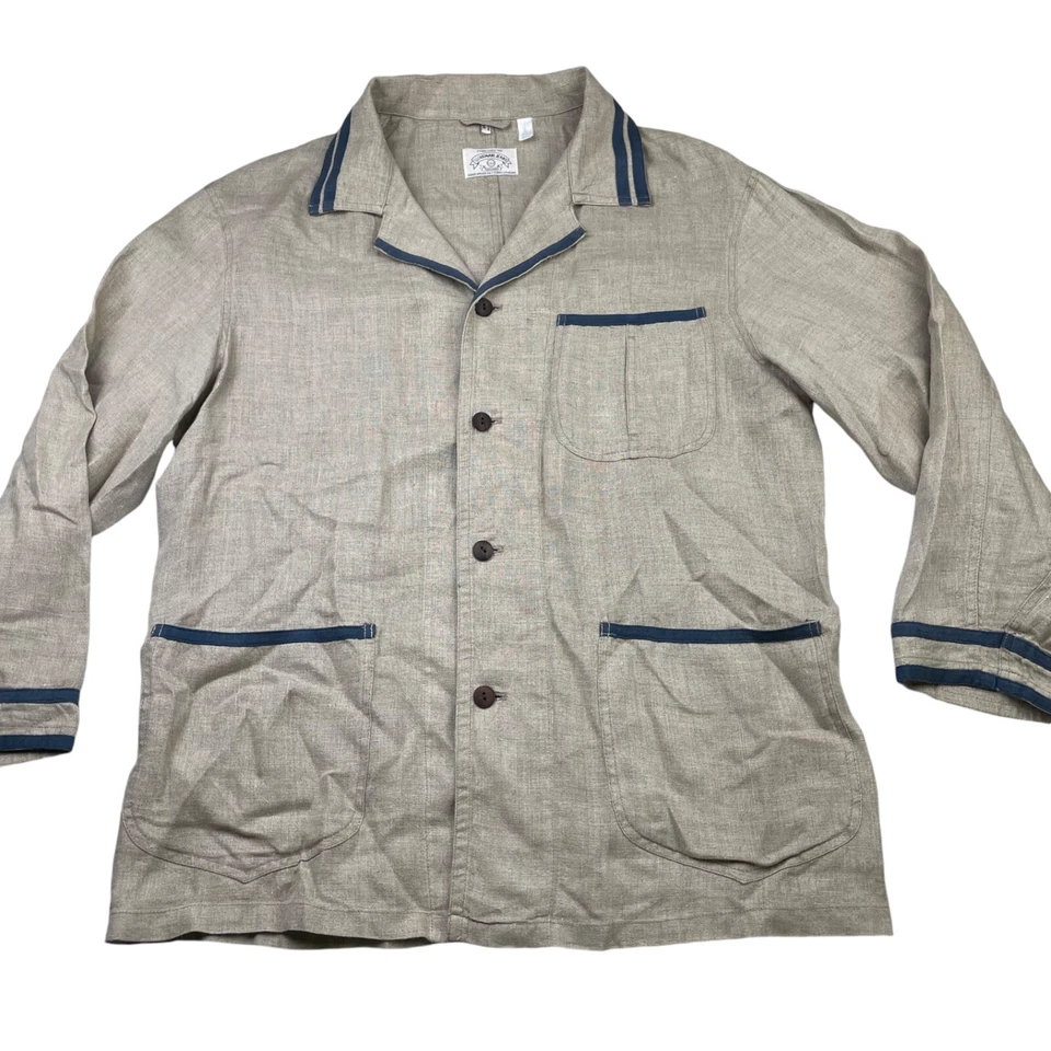 Blazer Armani Jeans para hombre 100 % lino sin forro sin estructura caqui/bronceado • mediano Foto 2 de 4