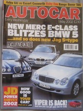 AUTOCAR 1 May 2002 featuring Chrysler Viper, Vauxhall, Ford RS Cosworth, Jaguar