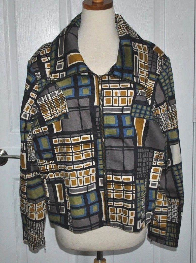 PATRICK CHRISTOPHER Patchwork PATTERN ZIPPER FRON… - image 2