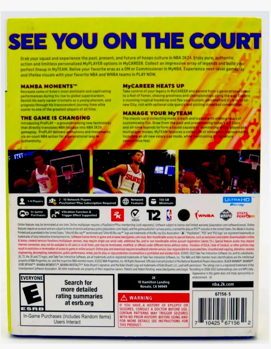 【新品未開封】PS5 NBA 2K24 ブラック・マンバ エディション Walmart Exclusive: NBA 2K24 Black Mamba Edition with ProPlay