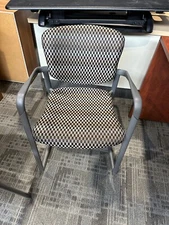 Haworth Improv Guest / Side Chair in Brown Multi-Color Checkered Fabric