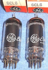 2 NOS GE 6CL6 Vacuum Tubes - 1960's Vintage Power Pentodes for Amateur Radios