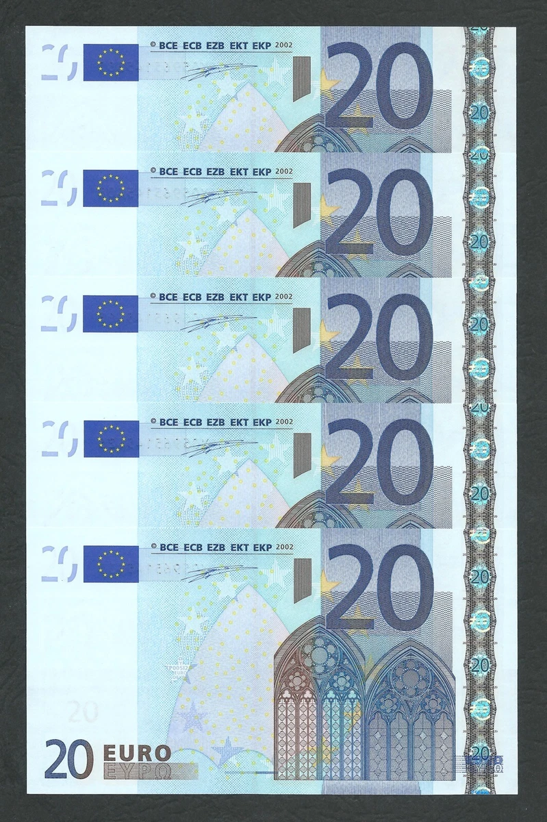 EURO 20 for 1 UNC  FDS first segnature Duisenberg 2002 prefix X P005  Germany | eBay