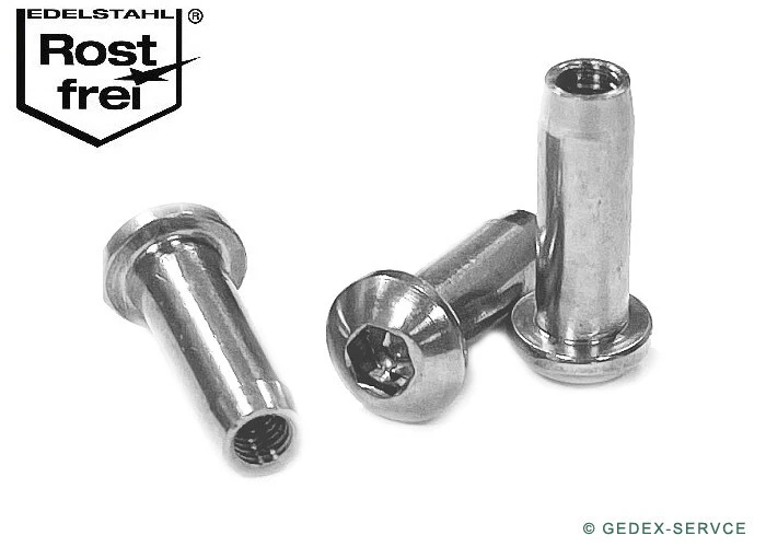 Hülsenmuttern M5 M6 M8 M10 / LINSEKOPF m. ISK Innengewinde EDELSTAHL A4 AISI 316 - Bild 4 von 4