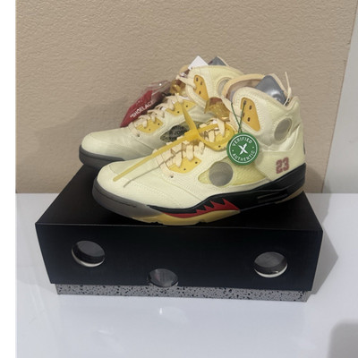 Jordan 5 SP x Off-White Ivory DH8565-100 High Top Sneaker Sail 2020