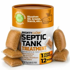 Septic Tank Treatment - 12 Pods, 1 Year Supply - RV Toilet Treatment - Dissolvab