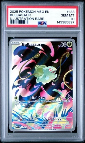 2025 POKEMON MEG EN-MEGA EVOLUTION ILLUSTRATION RARE #133 BULBASAUR PSA 10