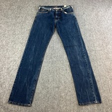 Armani Mens Jeans Regular Straight 30 32 Dark Wash Blue 100 Cotton Zip Fly