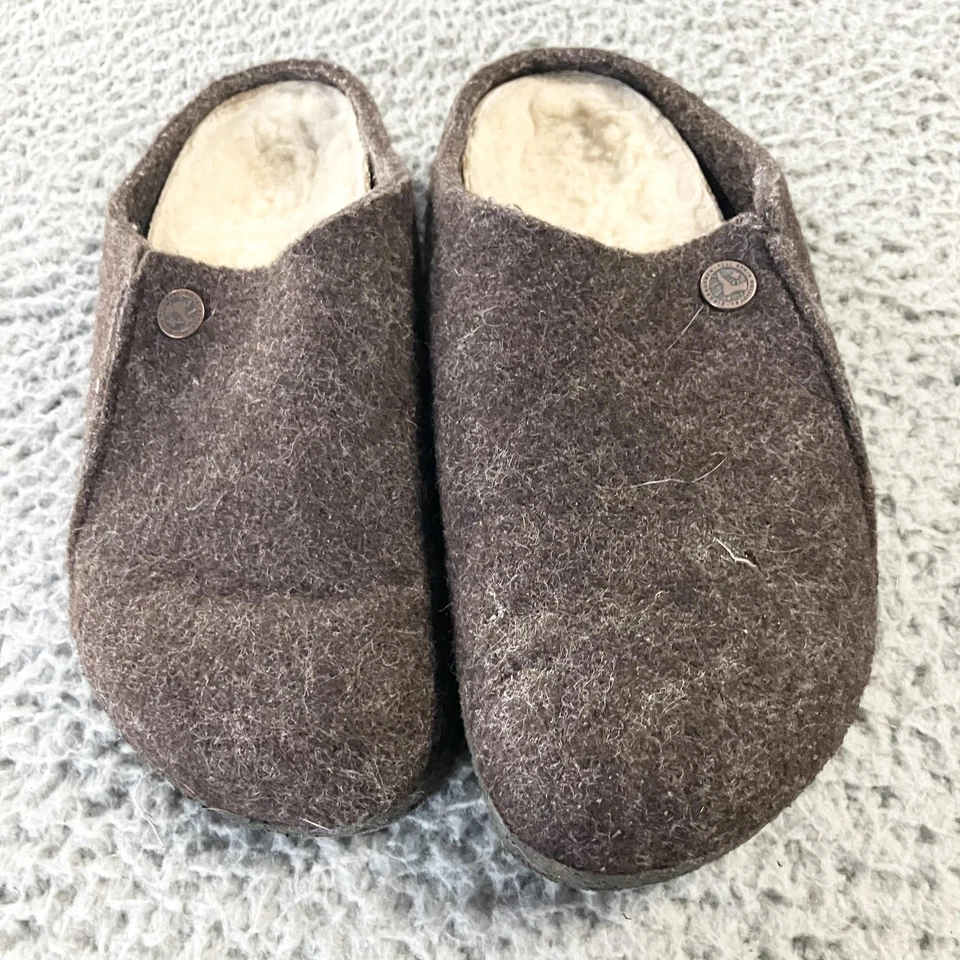 Zapatos zueco Birkenstock Zermatt de piel de oveja para mujer talla 6 EU 37 marrón lana Alemania Foto 2 de 4