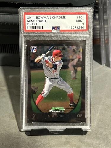 2011 Bowman Chrome Draft Mike Trout RC Rookie PSA 9 #101 Anaheim Angels MLB