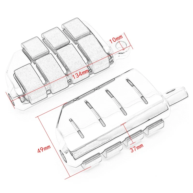 Reposapiés nuevos de 10 mm para Harley Sportster 883 1986-2024 / 1000 1100 1200 Foto 3 de 4