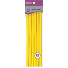 Annie Soft Twist Rollers 3/8in, 6 Count XL , Yellow 1212 3pk