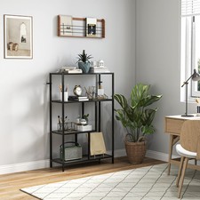 4-Tier Bookshelf with Metal Frame, Display Storage Shelving Unit