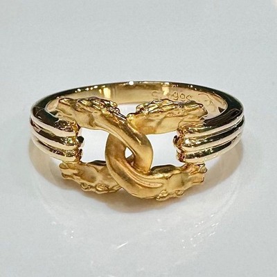 Carrera Y Carrera Ring Pferd gekreuzt Kopf Band Tier US 7,25 18k Gelbgold