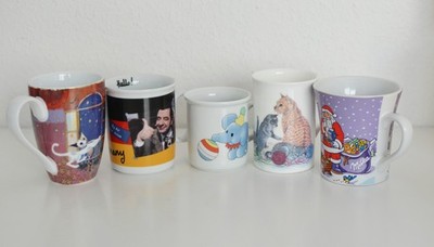 5x Porzellan Tassen Lot   Goebel, Milka, Roy Kirkham, Mr. Bean   Mix