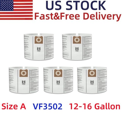 #ad 5 Pack 23743 VF3502 Vacuum Bags Compatible with Ridgid 12 to 16 Gallon Wet Dry $9.47