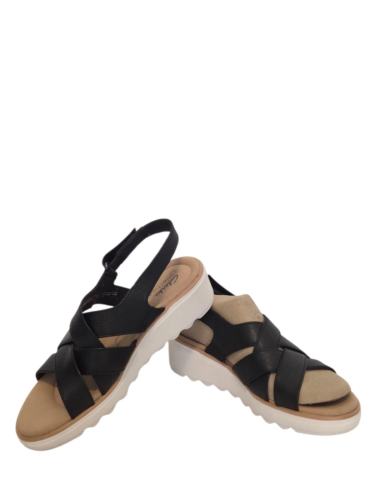 Clarks Jillian Sandalo con zeppa primaverile pelle nera 7 5 Medium