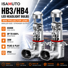 Isamuto 9005 Hb3hb4 Lens Headlight Bulbs Mini Led Projector Super White 6500k Isamuto 9005 Hb3hb4 Lens Headlight Bulbs Mini Led Projector Super White 6500k