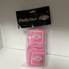 Vintage Pink Fuzzy Dice Welcome To Fabulous Las Vegas Nevada For car, hot rod