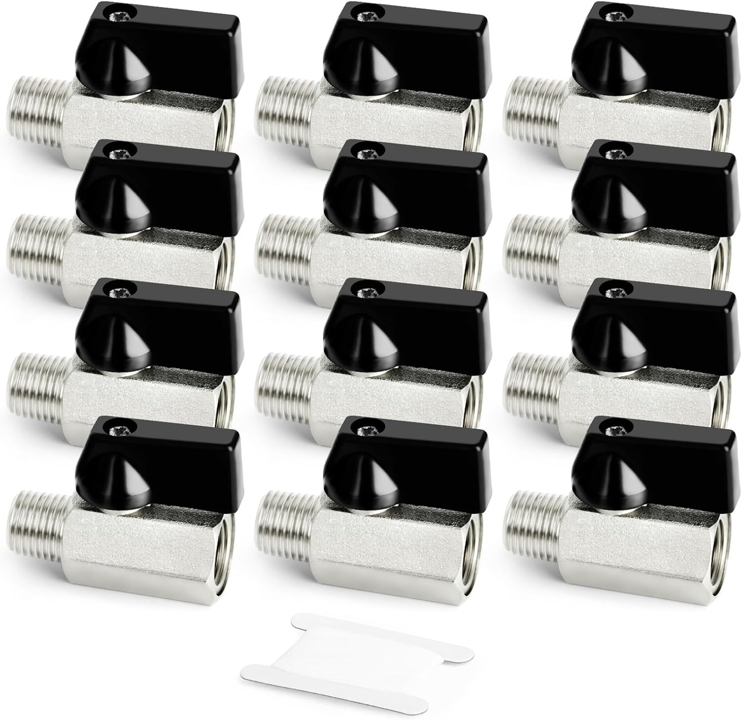 1/4 Inch (Female only) Mini Nickel-Plated Copper Ball Valve Shut Off Switch 12PC